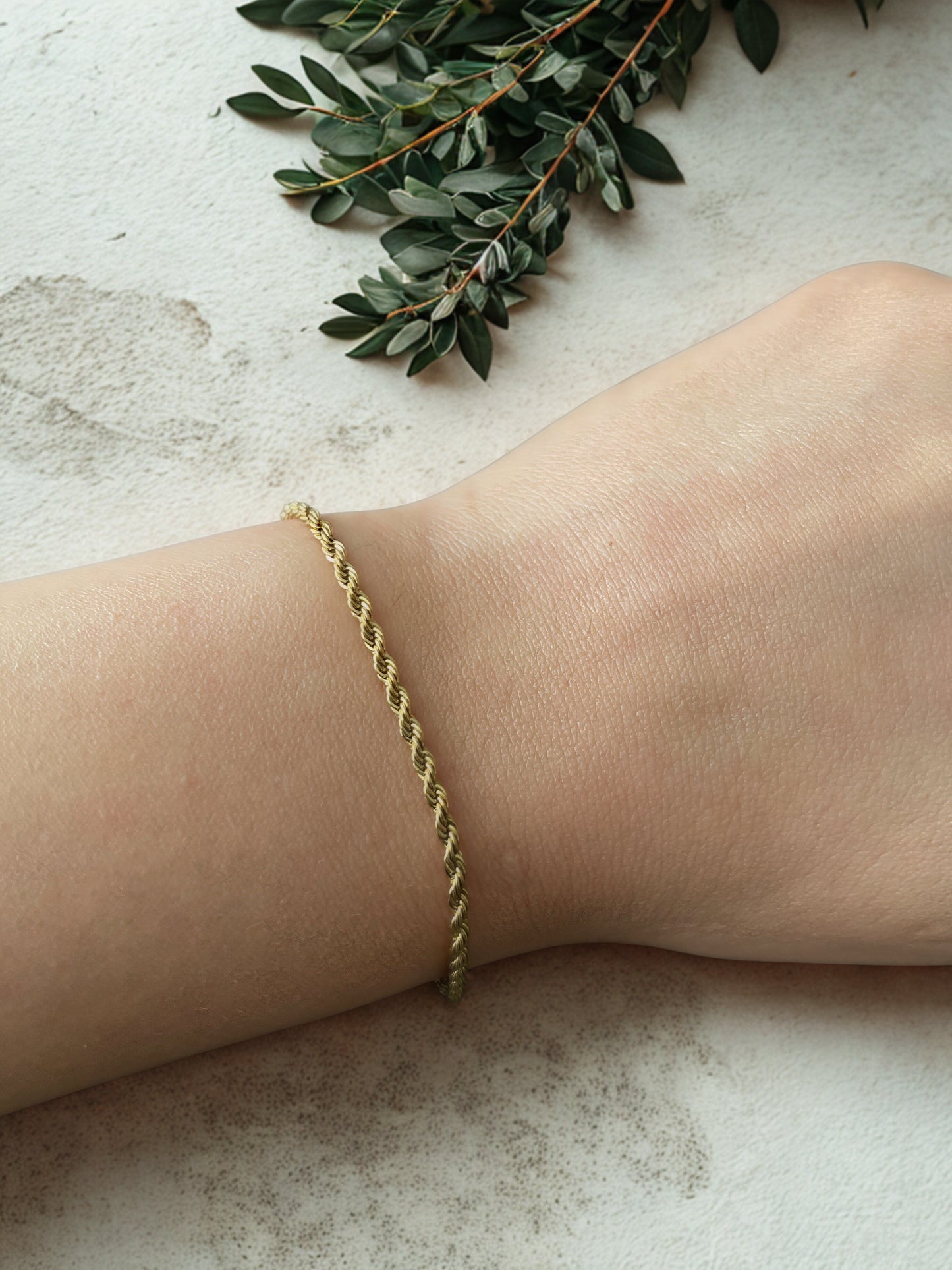 Gold Rope Chain Bracelet